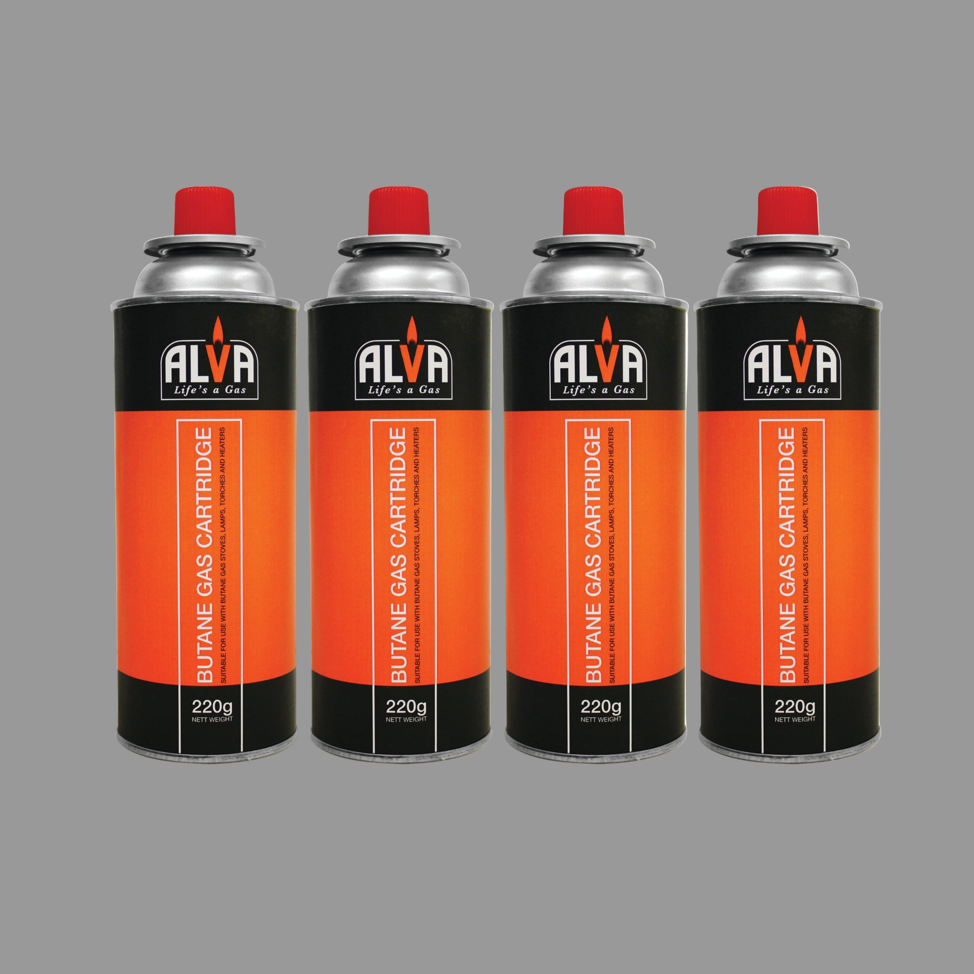 CCR100-4P ALVA BUTANE CANISTERS X 4 GREY